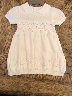 Feltman Bros White Knit Baby Dress